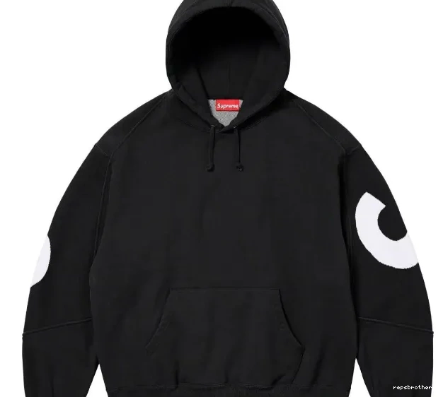 LOGO LOGO BIG L S Black Grey JACQUARD HOODED Hoodie Sweatshirt M XL Back Big SWEATSHIRT 0805